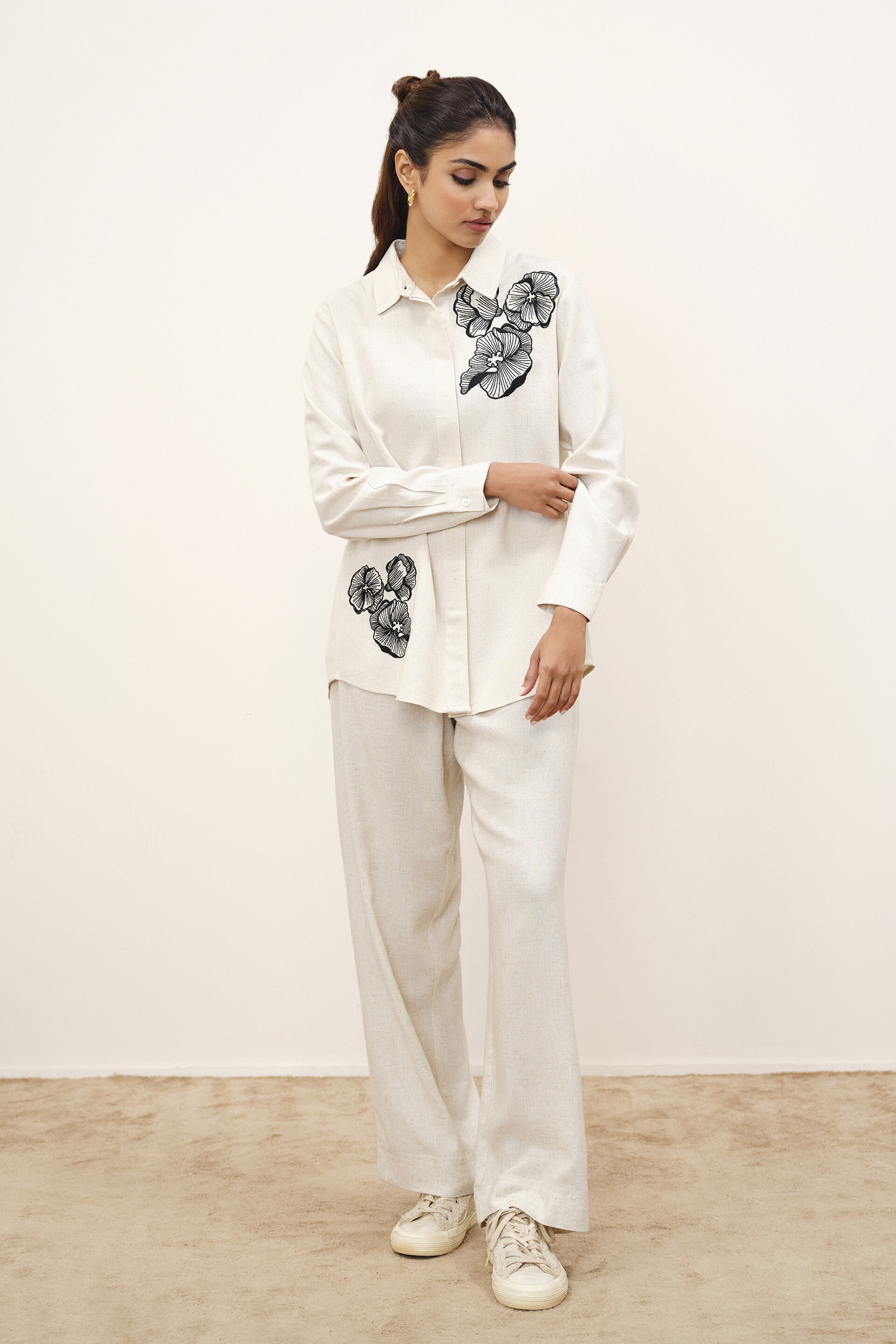 Eliza Embroidered Shirt, Natural, image 4